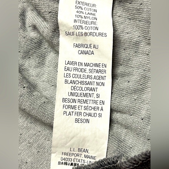 LL Bean long sleeve grey and maroon crew neck shirt - Picture 4 of 6